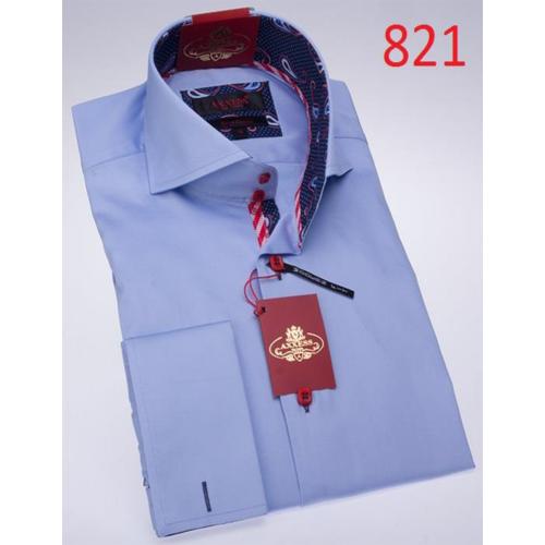 Axxess Sky Blue Cotton Modern Fit Dress Shirt 821